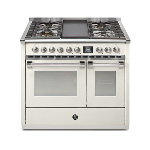 Steel Fornuis Ascot 100- Gas Fornuis | AQ10SF | Model 2024-Fornuizen-Steel Cucine-4 PITS GAS MET TABLE TOP (4T/4B)-Mat wit / Nuvola-NIKKEL-Jones-Jansen