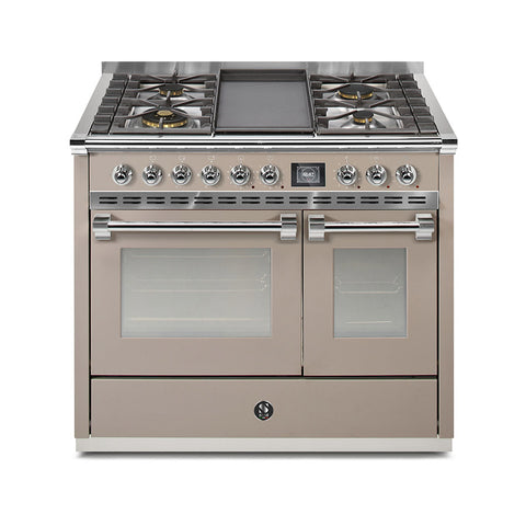 Steel Fornuis Ascot 100- Gas Fornuis | AQ10SF | Model 2024-Fornuizen-Steel Cucine-4 PITS GAS MET TABLE TOP (4T/4B)-Mat beige / Sabbia-CHROME-Jones-Jansen