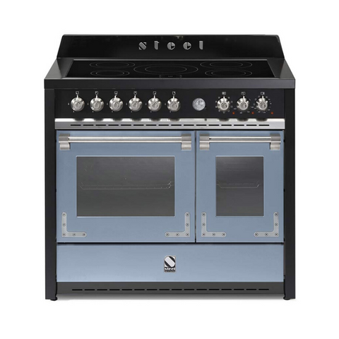 Steel fornuis Oxford 100 - Inductie fornuis | X10FF-5FI | Model 2024-Fornuizen-Steel Cucine-5 INDUCTIE ZONES-Mat blauw / Celeste-Jones-Jansen