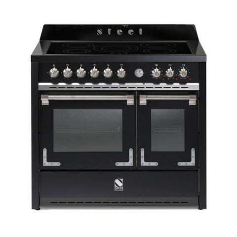 Steel fornuis Oxford 100 - Inductie fornuis | X10FF-5FI | Model 2024-Fornuizen-Steel Cucine-5 INDUCTIE ZONES-Glanzend zwart / Nero-Jones-Jansen