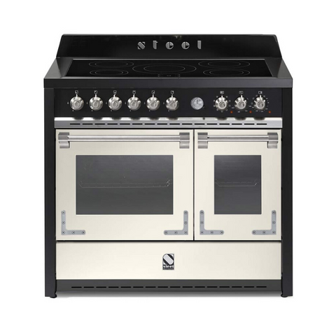 Steel fornuis Oxford 100 - Inductie fornuis | X10FF-5FI | Model 2024-Fornuizen-Steel Cucine-5 INDUCTIE ZONES-Mat wit / Nuvola-Jones-Jansen