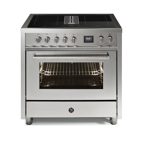 Steel Fornuis Enfasi Mistral 90 | Met Kookveldafzuiging | EQ9F-4FIK-Fornuizen-Steel Cucine-INOX-Jones-Jansen